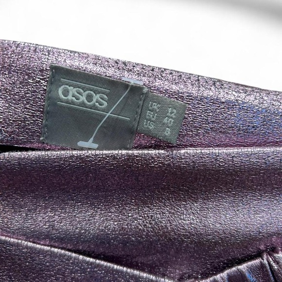 Women's metallic pink mini skirt by ASOS‎ size 8 (m5) 17" flat - Picture 3 of 4